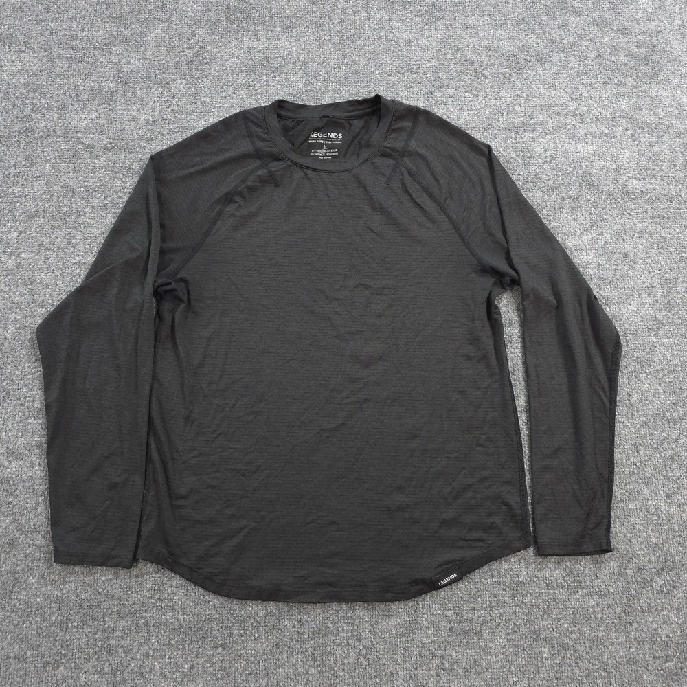Legends Shirt Mens Large Black Long Sleeve Performance Tee Gym Run Athletic
